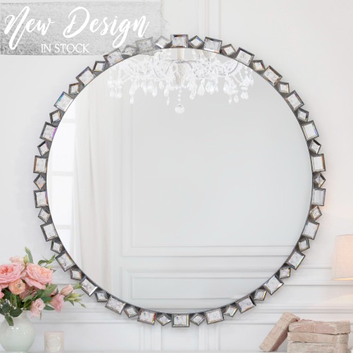 Eloquence® Round Eternity Mirror in Tarnished Steel Finish